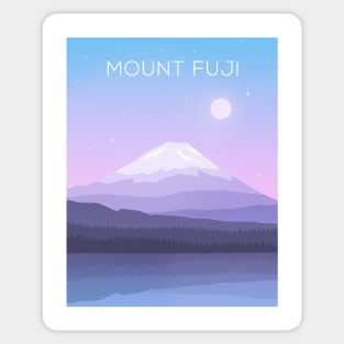 Mount Fuji, Japan Pastel Illustration Sticker